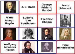 Composer Memory Game Board 